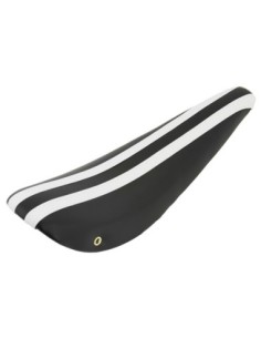20 Banana Saddle Vinyl Black White/Stripe.